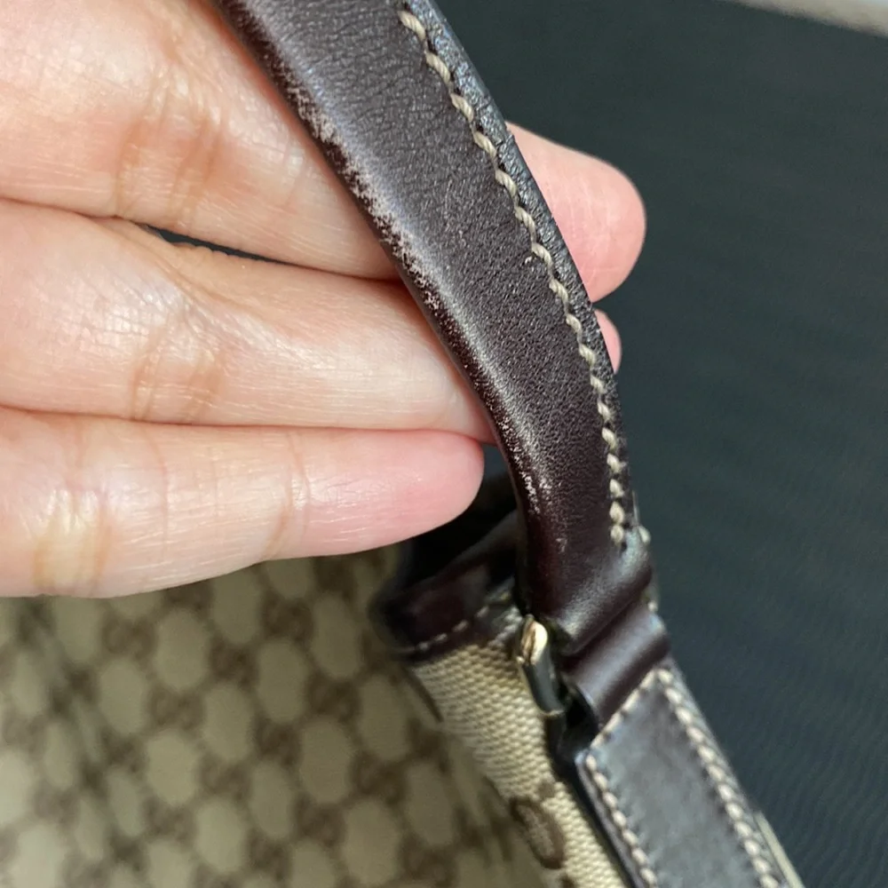 🤎 GUCCI New Britt brown canvas medium shoulder hobo bag | vintage - Picture 12 of 14